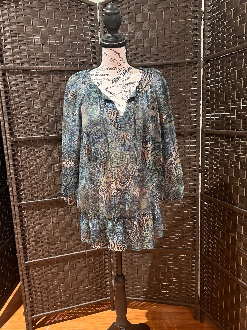Liz Claiborne Boho Paisley Peasant Blouse – Size XL